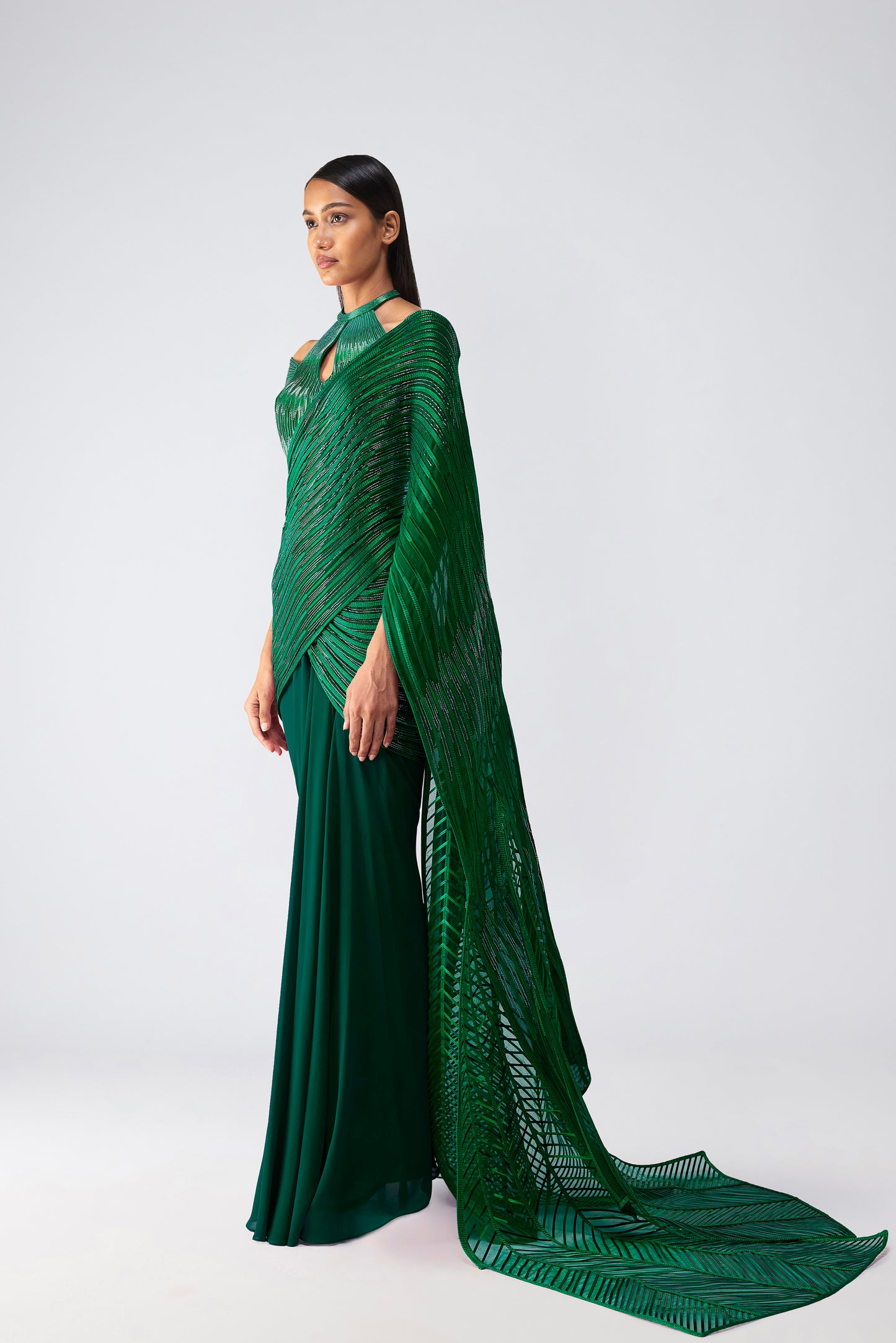 Metallic Glitch Saree
