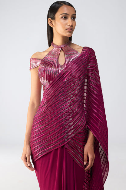 Metallic Glitch Saree