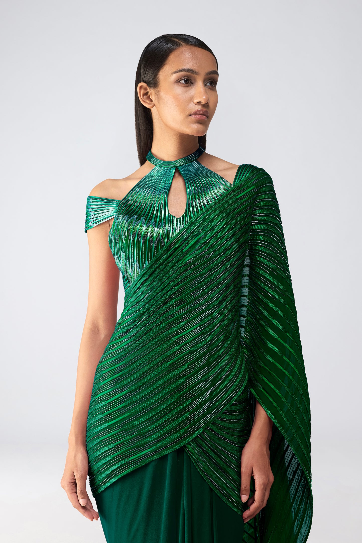 Metallic Glitch Saree