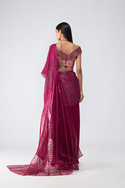 Metallic Glitch Saree