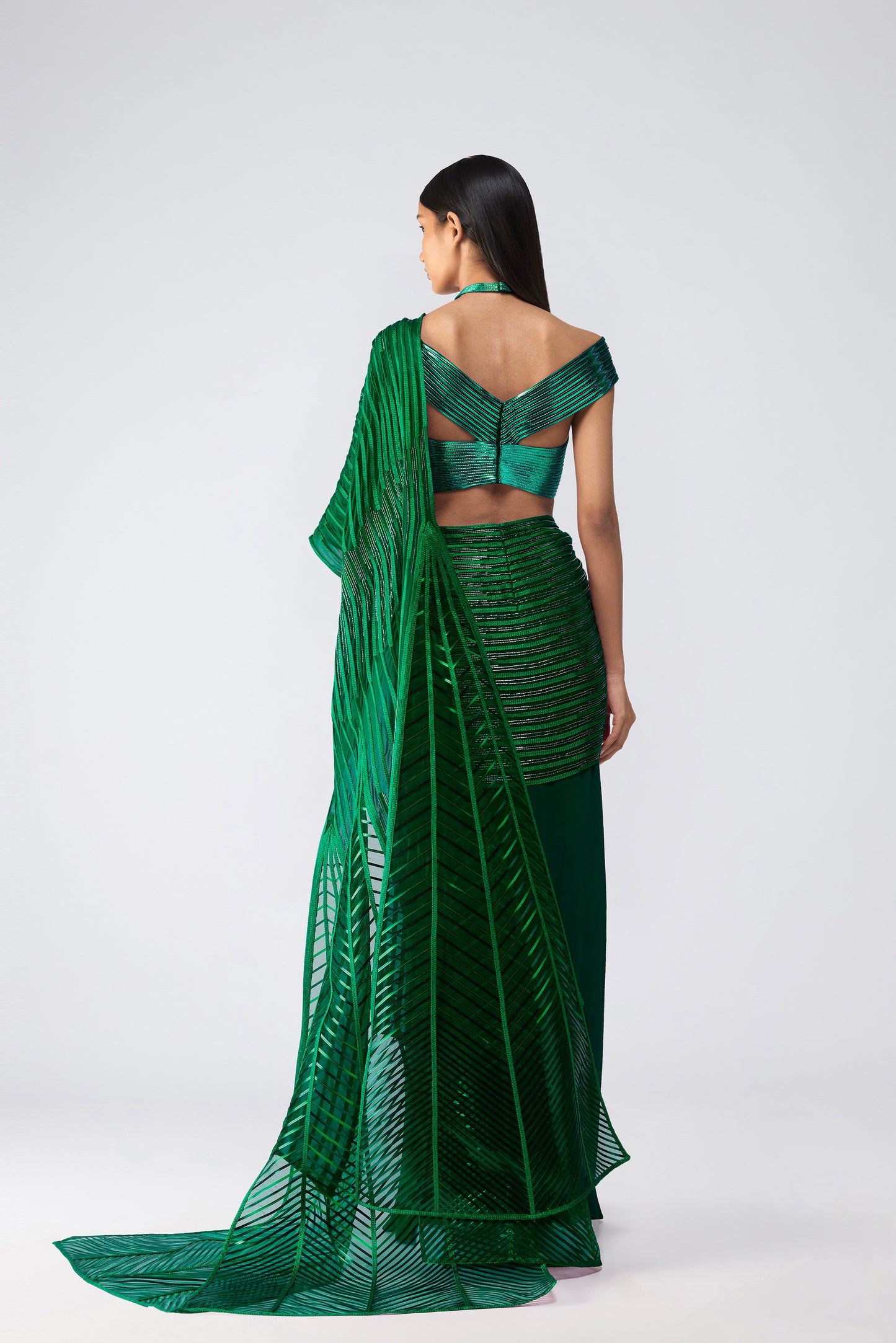 Metallic Glitch Saree
