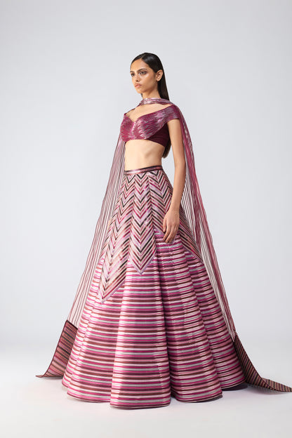 Metallic Glitch Top With Supersonic Skirt