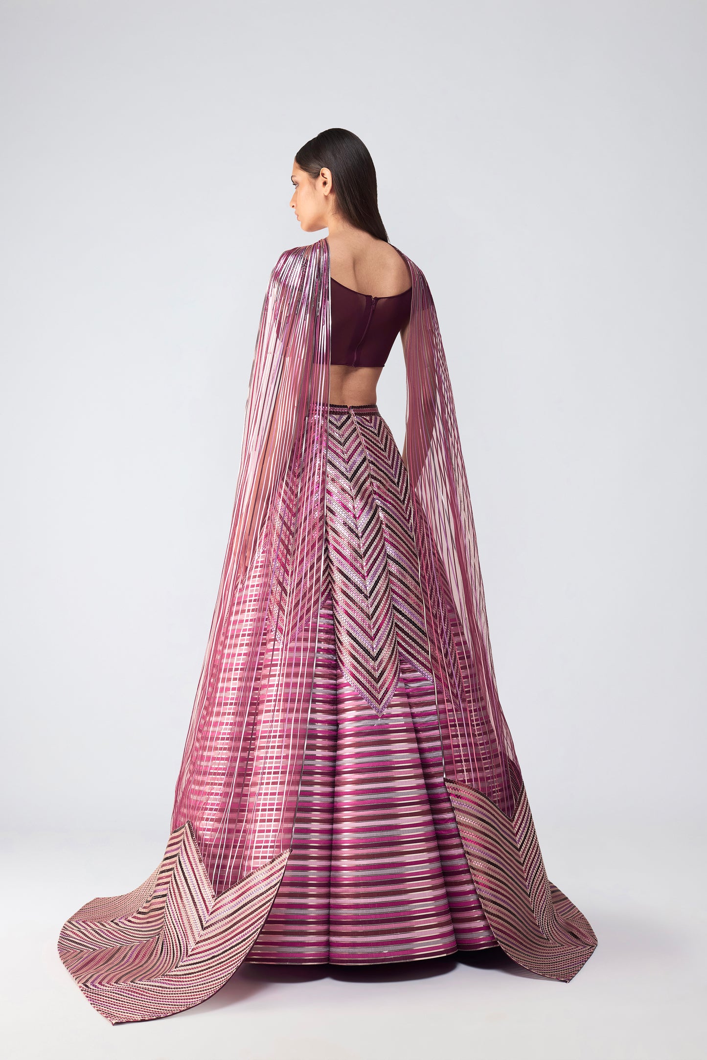 Metallic Glitch Top With Supersonic Skirt