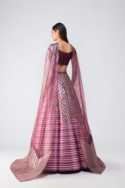 Metallic Glitch Top With Supersonic Skirt