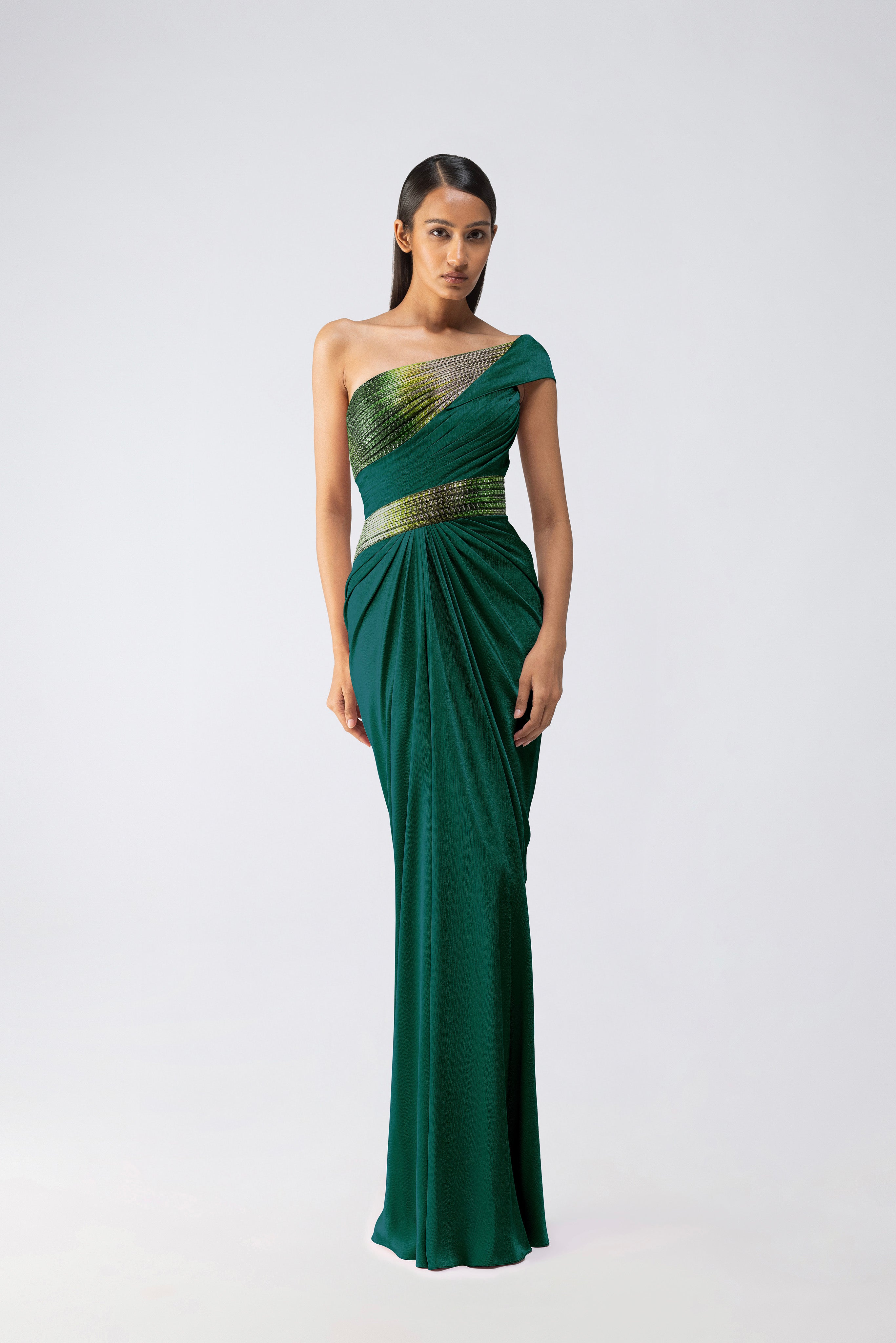 Metallic Glitch Gown