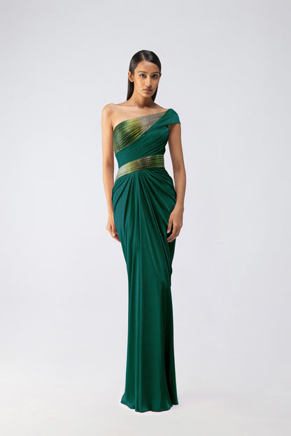 Metallic Glitch Gown