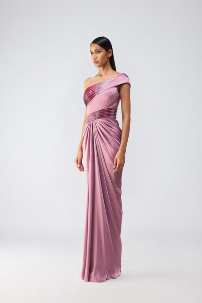 Metallic Glitch Gown