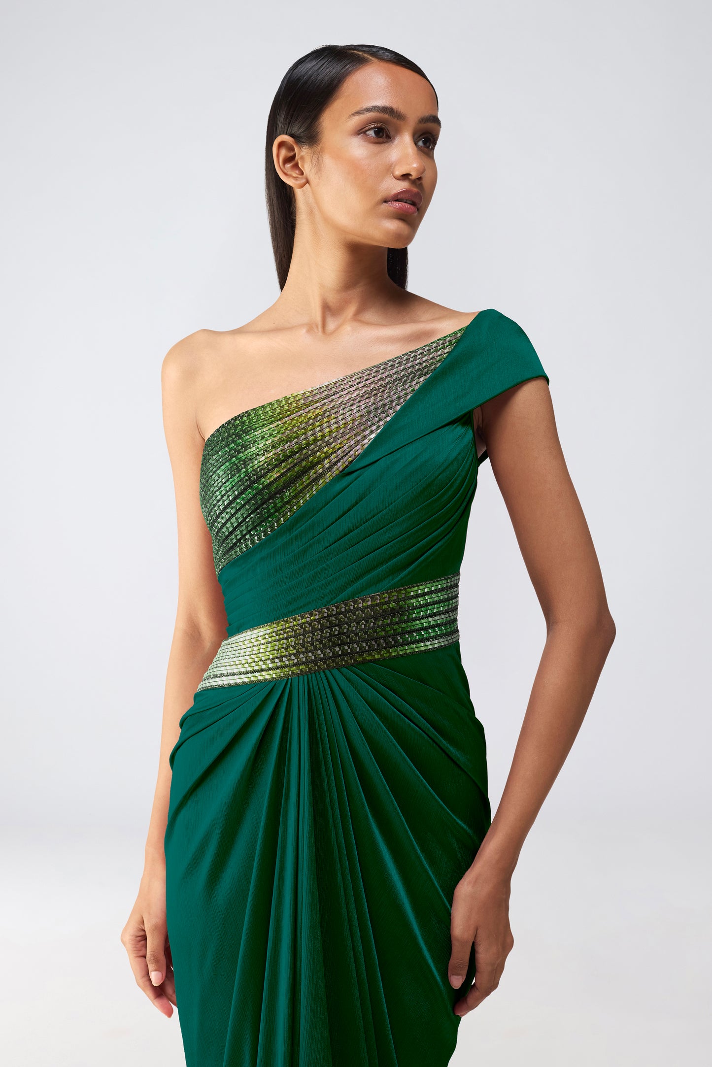 Metallic Glitch Gown