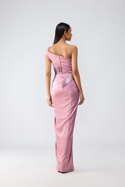 Metallic Glitch Gown