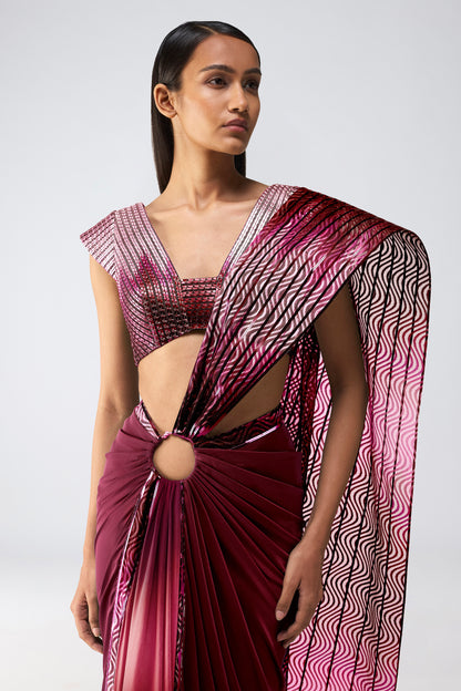 Metallic Glitch Saree