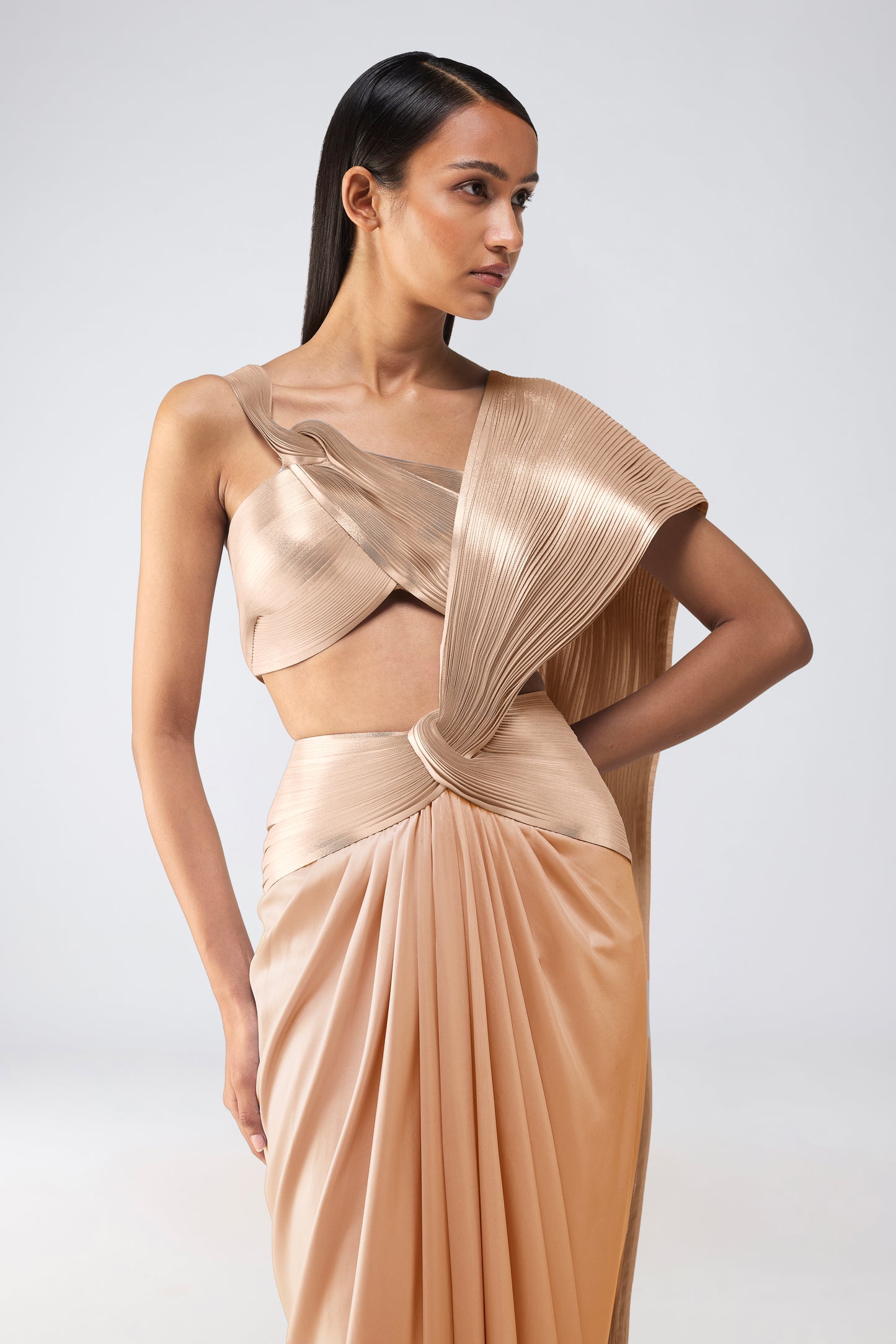 Metallic Draped Saree