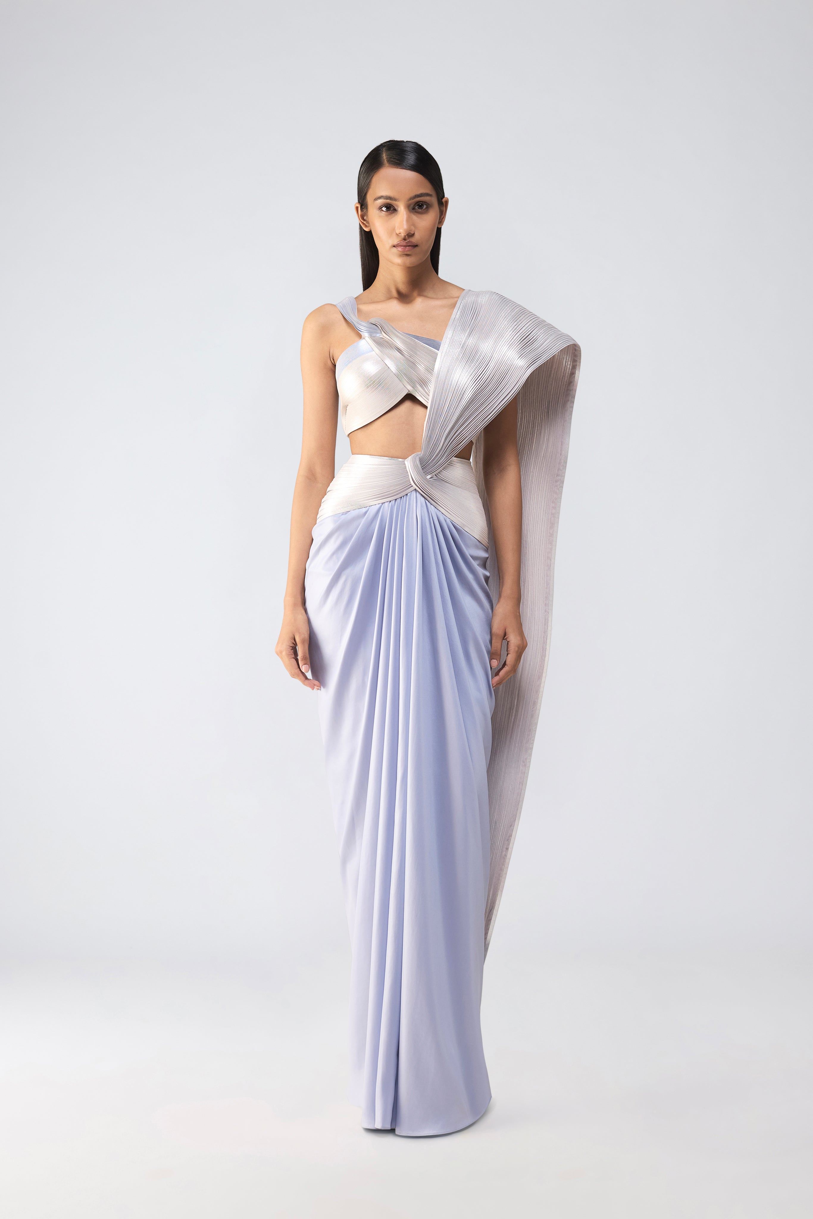 METALLIC DRAPED SAREE