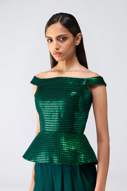 Metallic Corset With Pants
