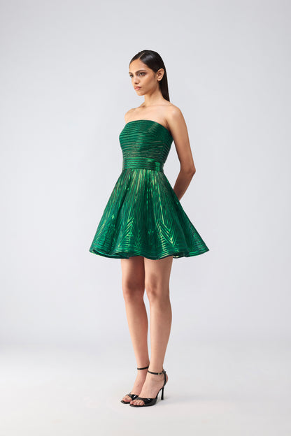 Metallic Skater Dress