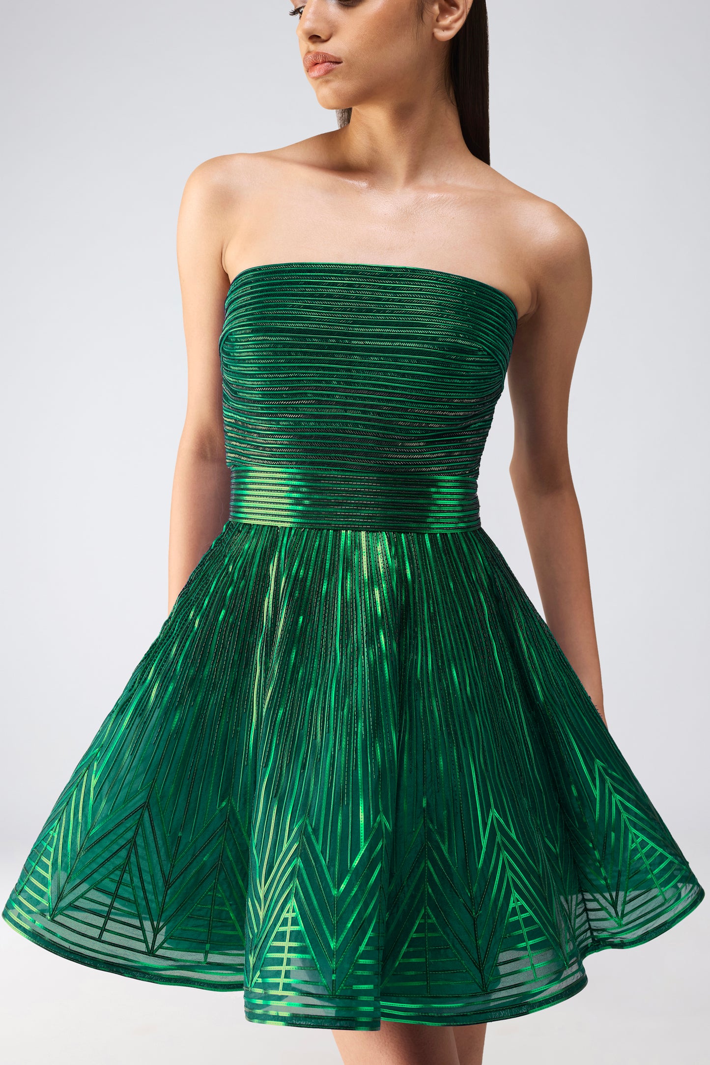 Metallic Skater Dress