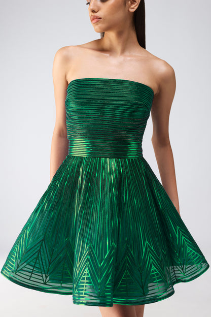 Metallic Skater Dress