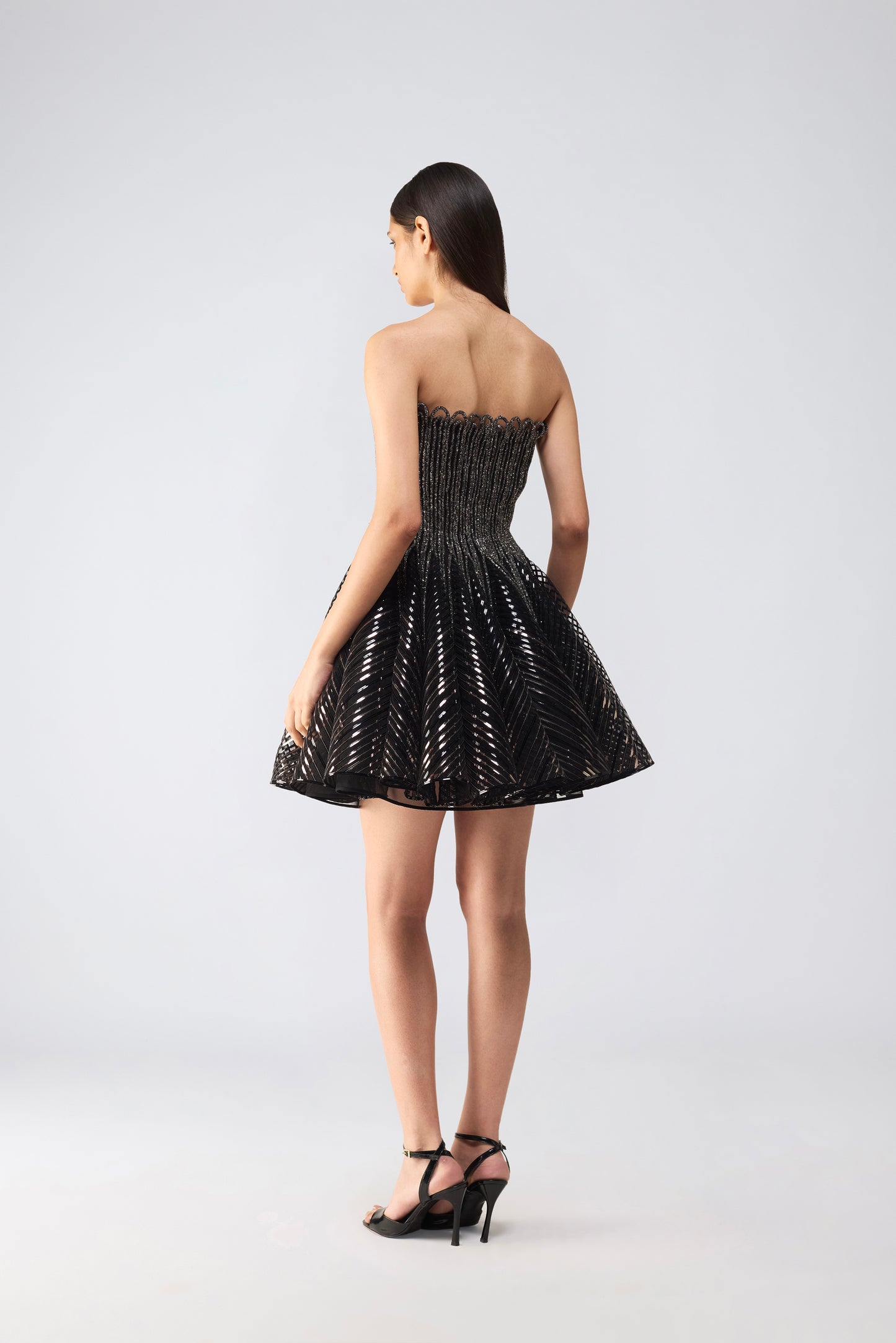 Metallic Skater Dress