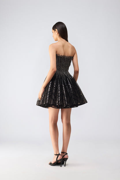 Metallic Skater Dress