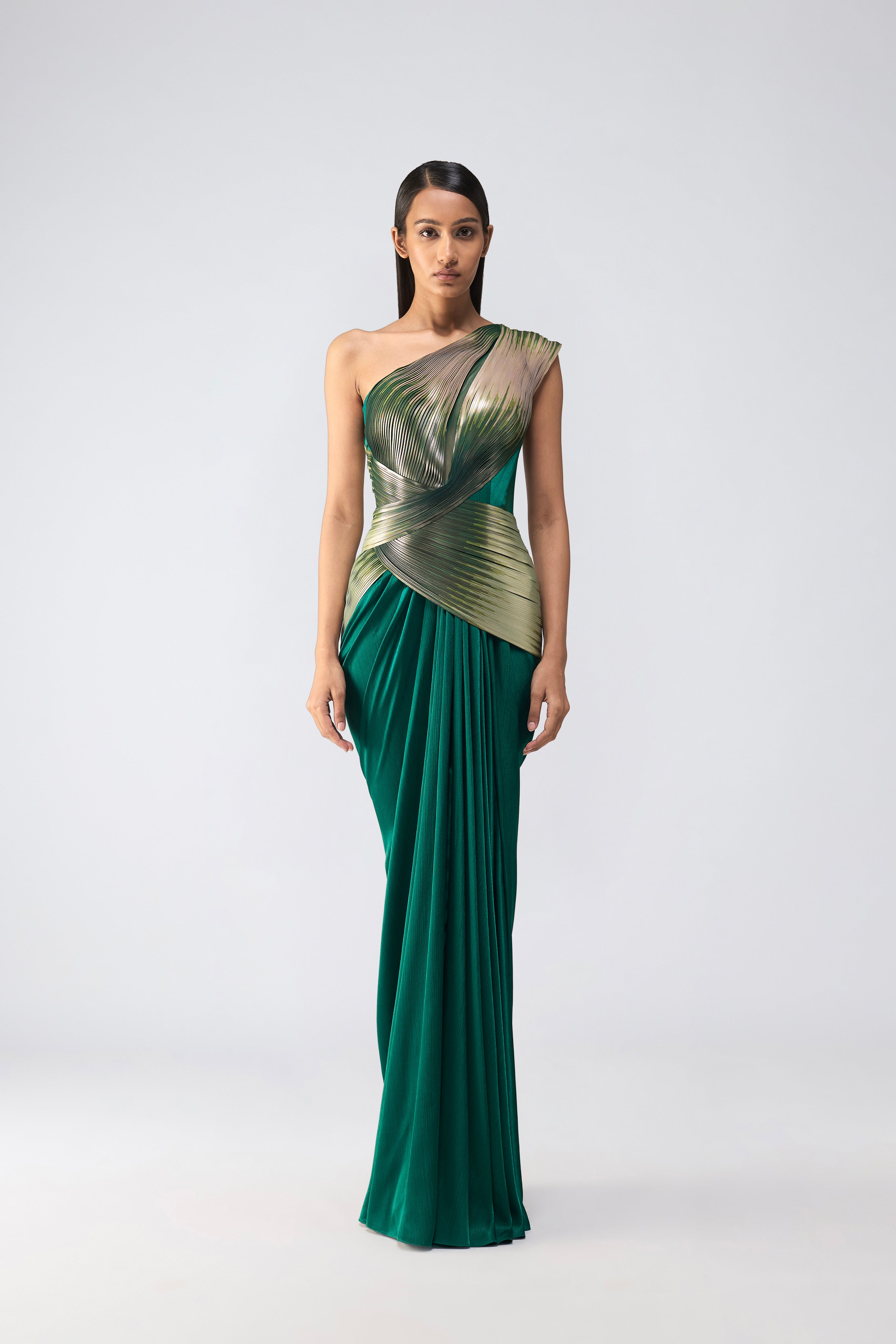 Metallic Glitch Gown