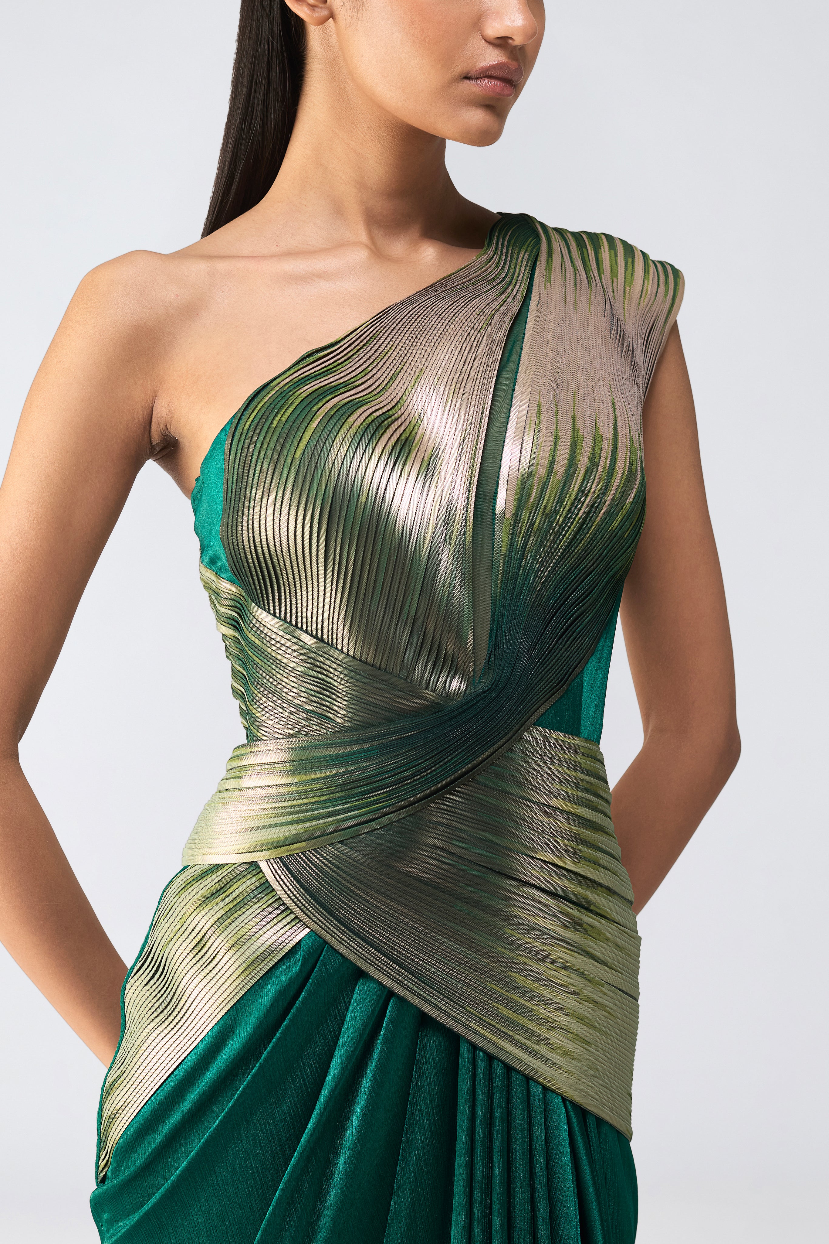 Metallic Glitch Gown