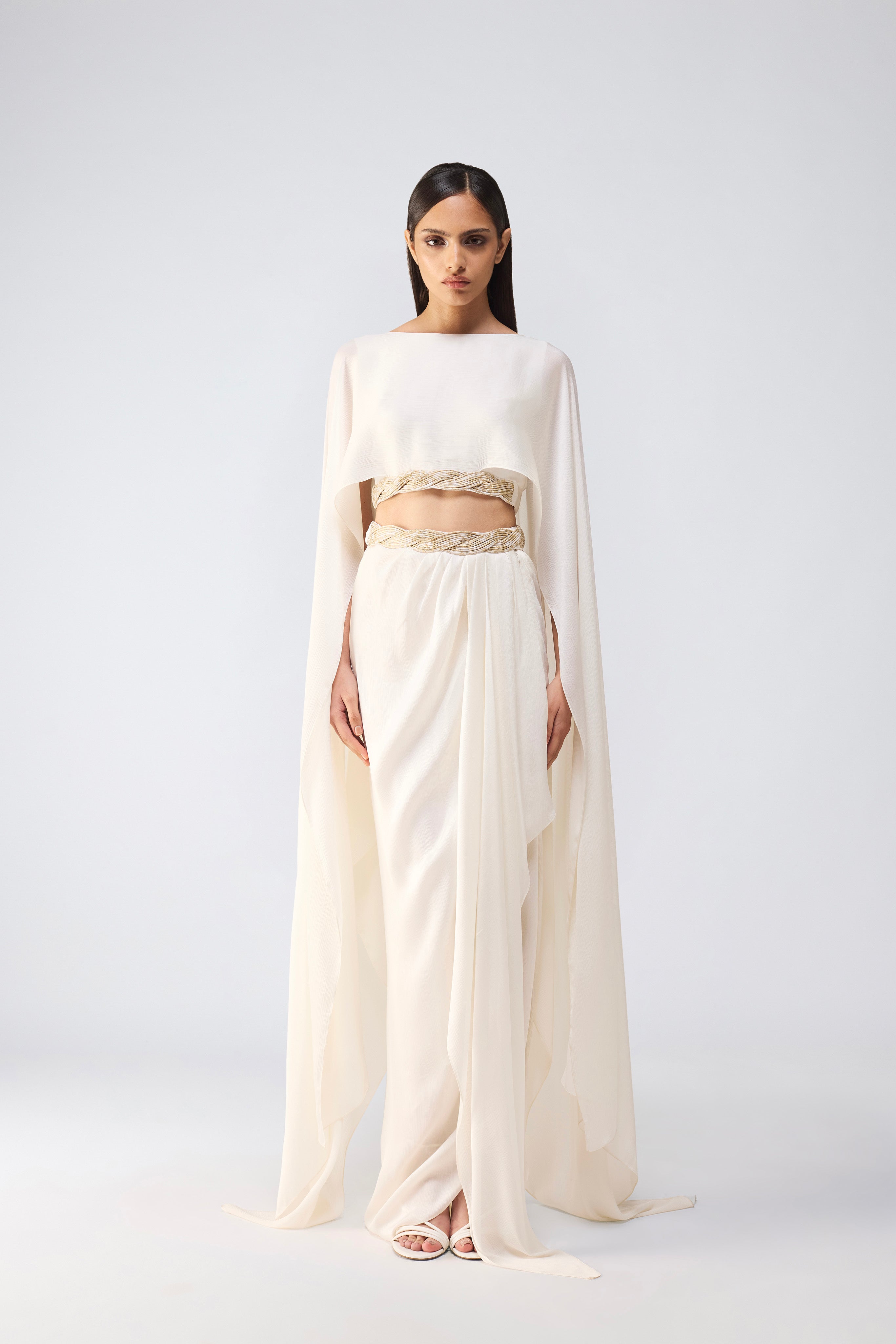 Banarsi Cropped Cape & Skirt