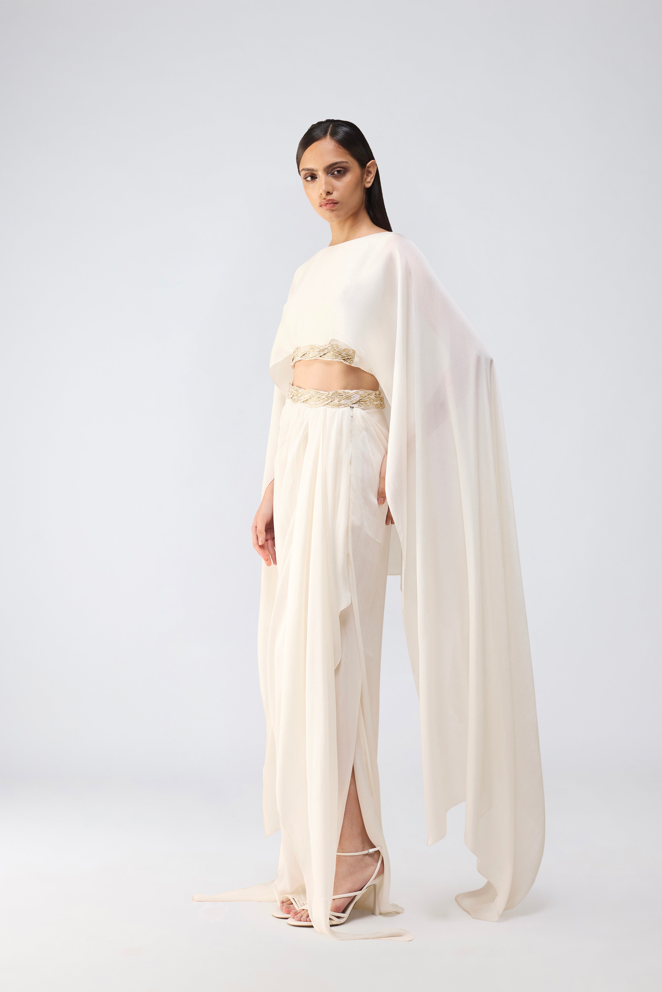 Banarsi Cropped Cape & Skirt