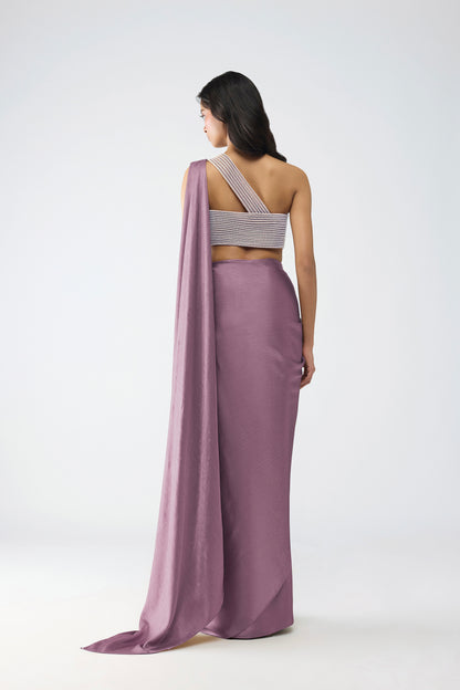 Crystalvein Top And Draped Saree