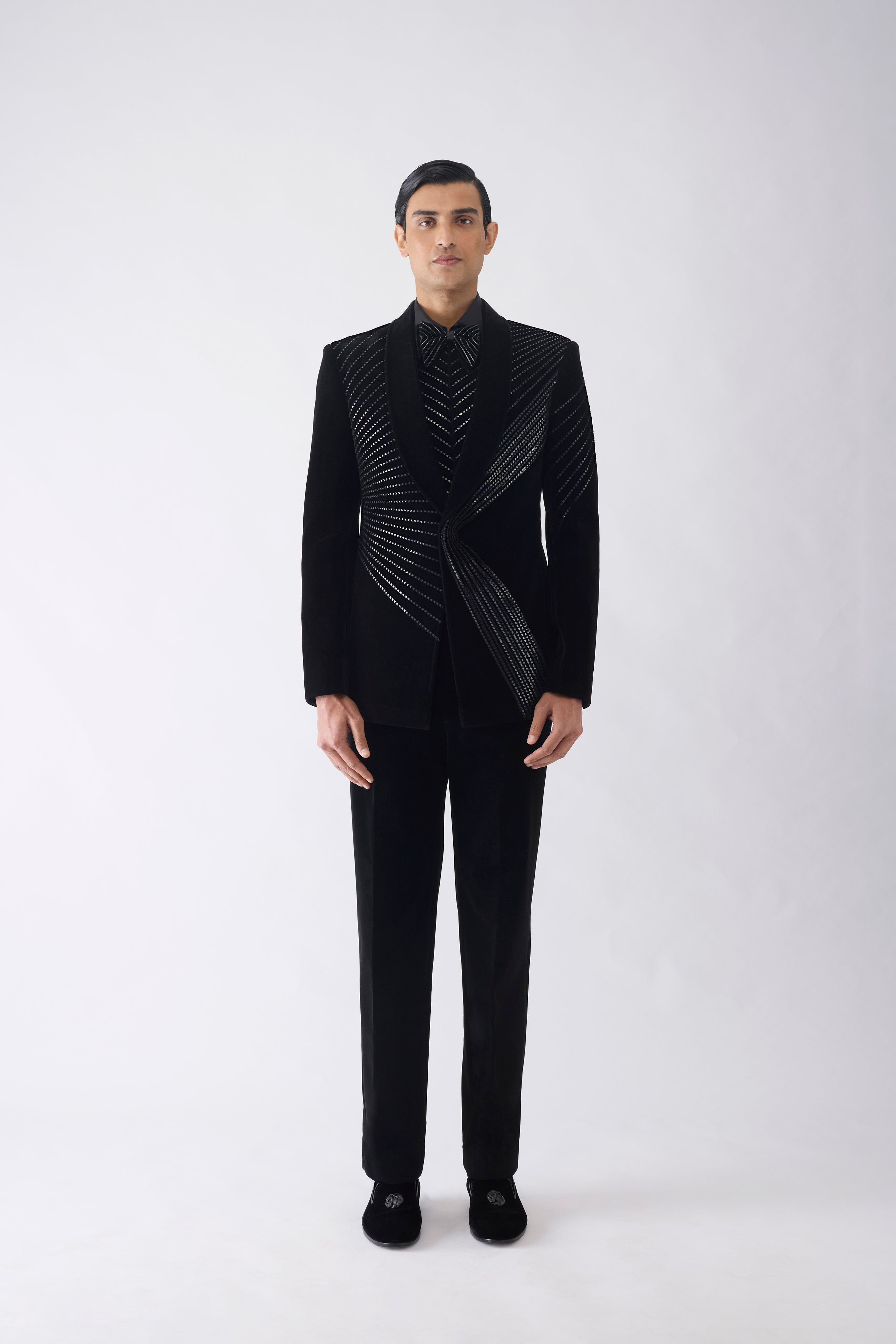 Metallic Hand-Woven Tuxedo Set