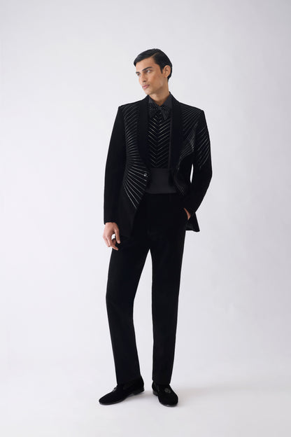 Metallic Hand-Woven Tuxedo Set