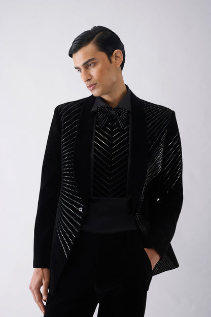 Metallic Hand-Woven Tuxedo Set