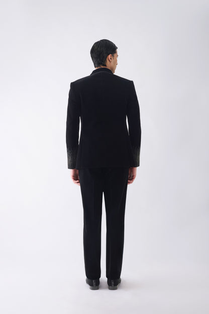 Corded Tuxedo Set with Glass Bead Embroidery