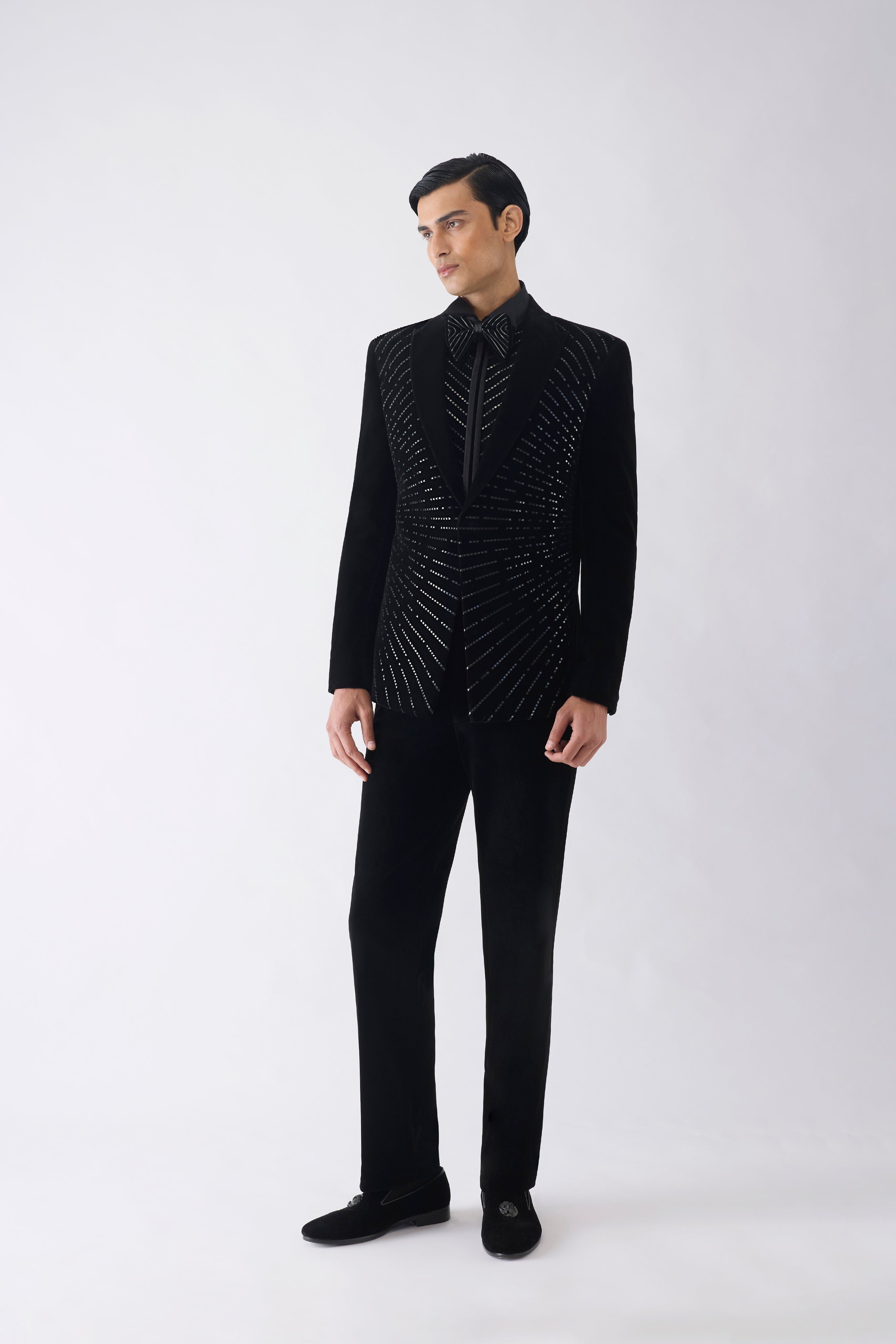 Metallic Pixelated Tuxedo Set