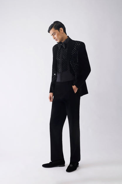 Metallic Pixelated Tuxedo Set