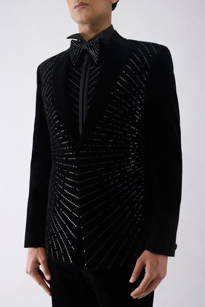 Metallic Pixelated Tuxedo Set