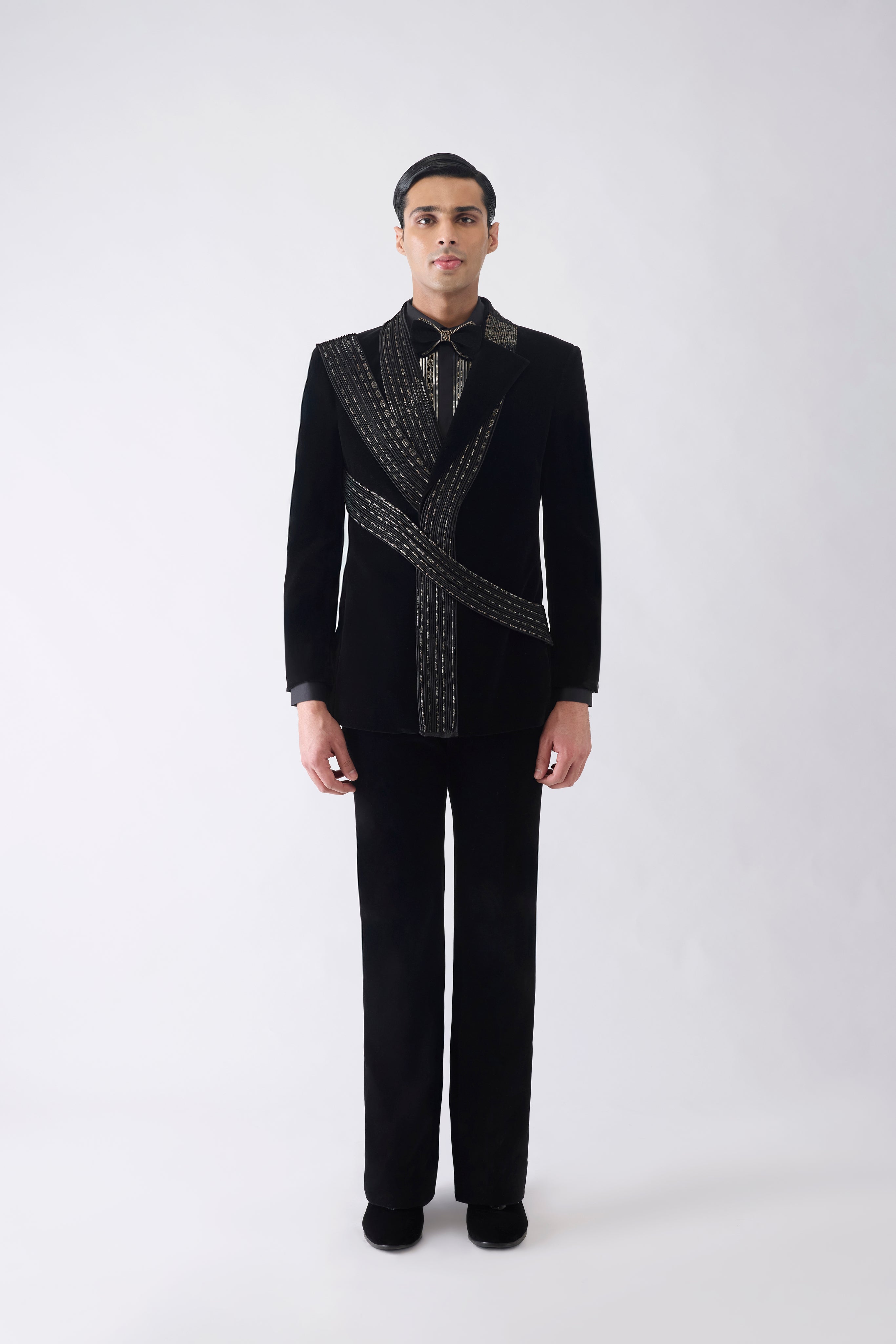 Vintage Banarsi Corded Tuxedo Set