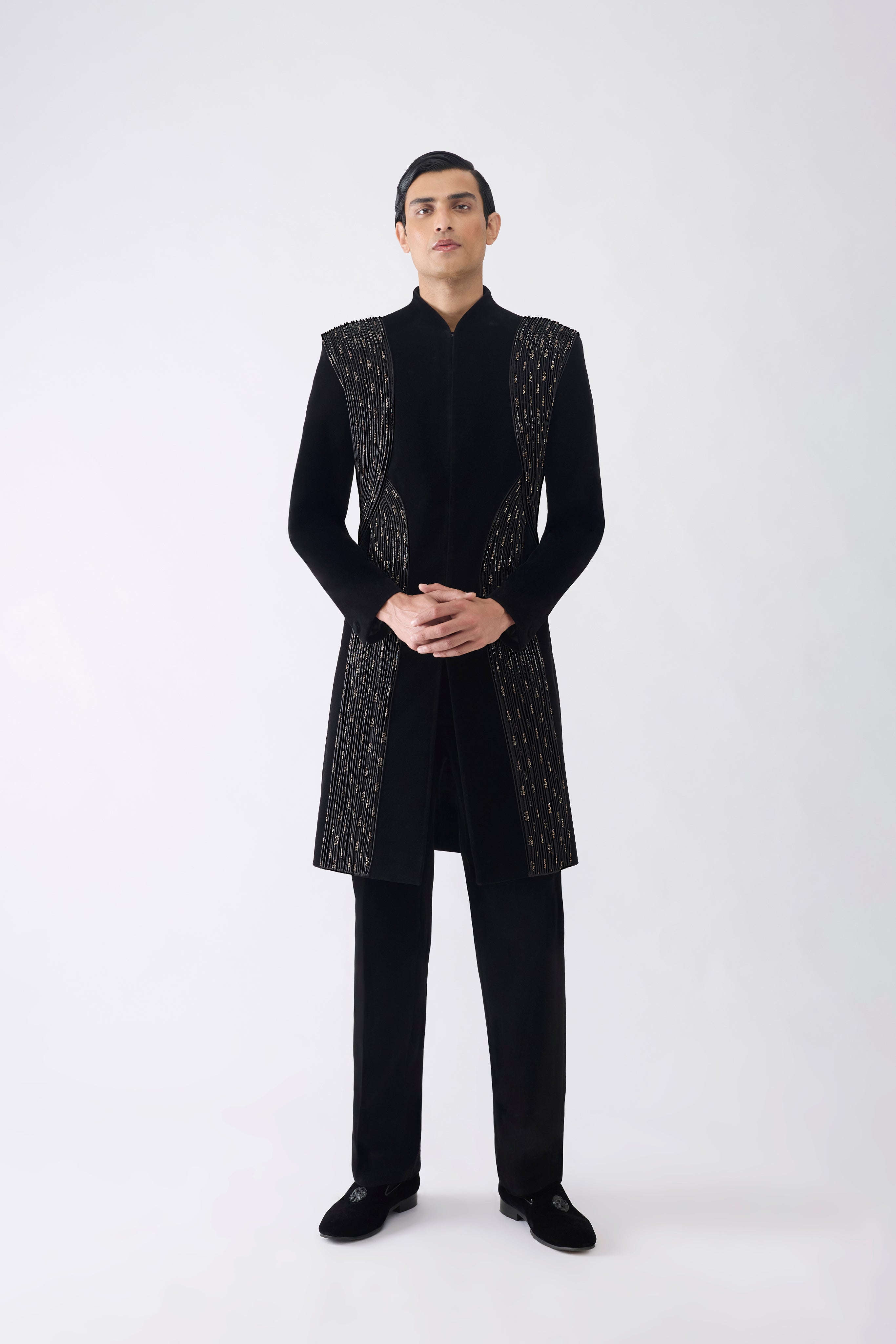 Vintage Banarsi Corded Long Jacket Set