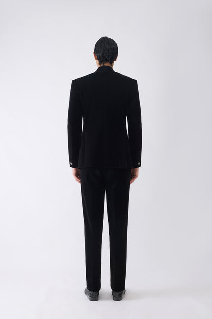 Metallic Micro Pleated Tuxedo Set in Velvet