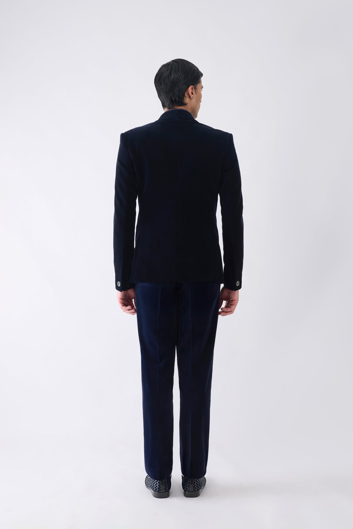 Velvet Tuxedo Set With Hand Embroidery