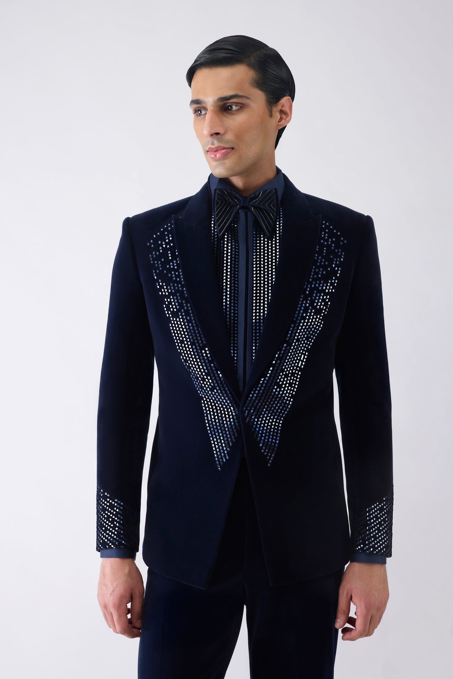 Metallic Pixelated Tuxedo Set