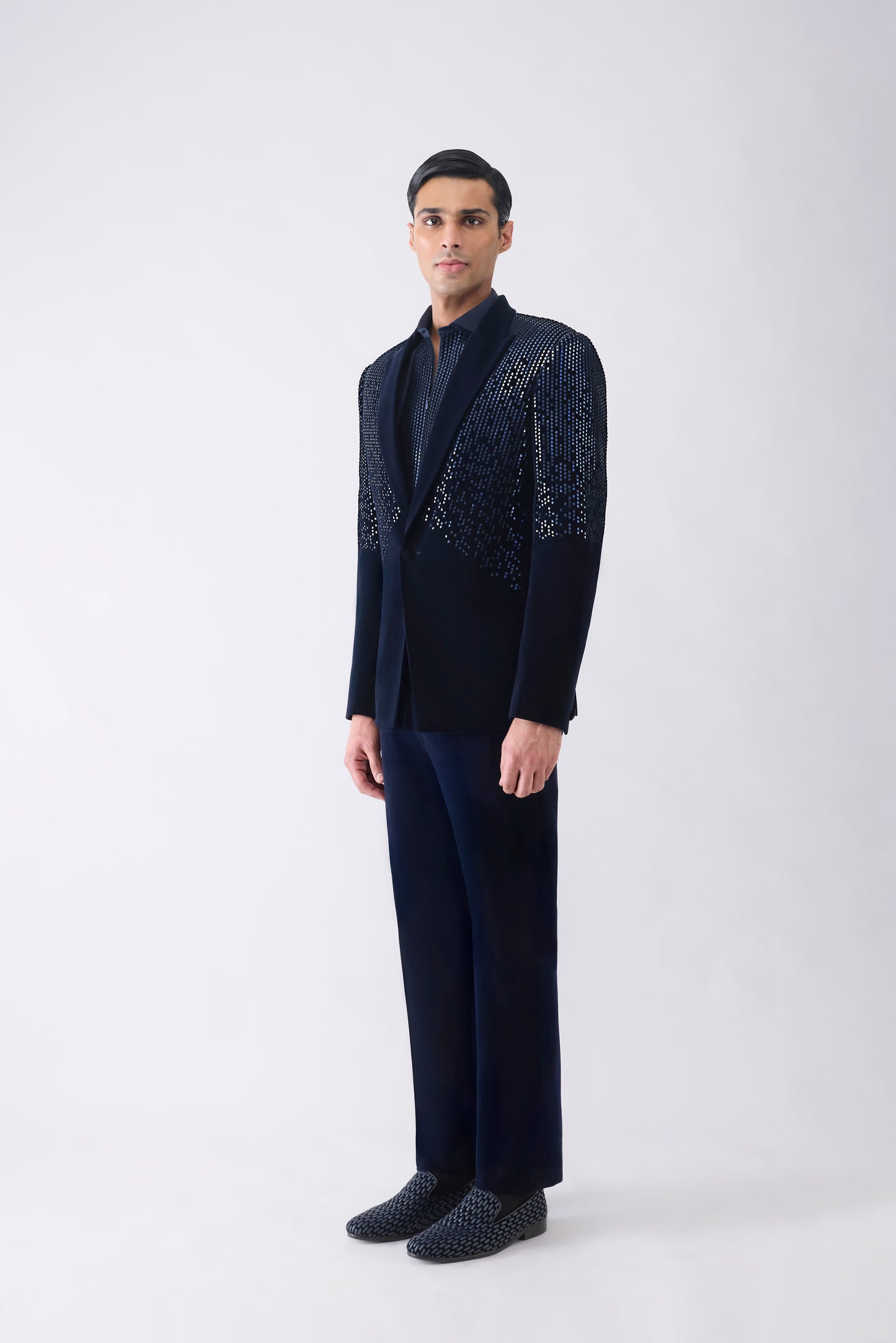 Metallic Pixelated Tuxedo Set