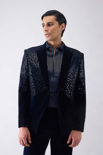 Metallic Pixelated Tuxedo Set