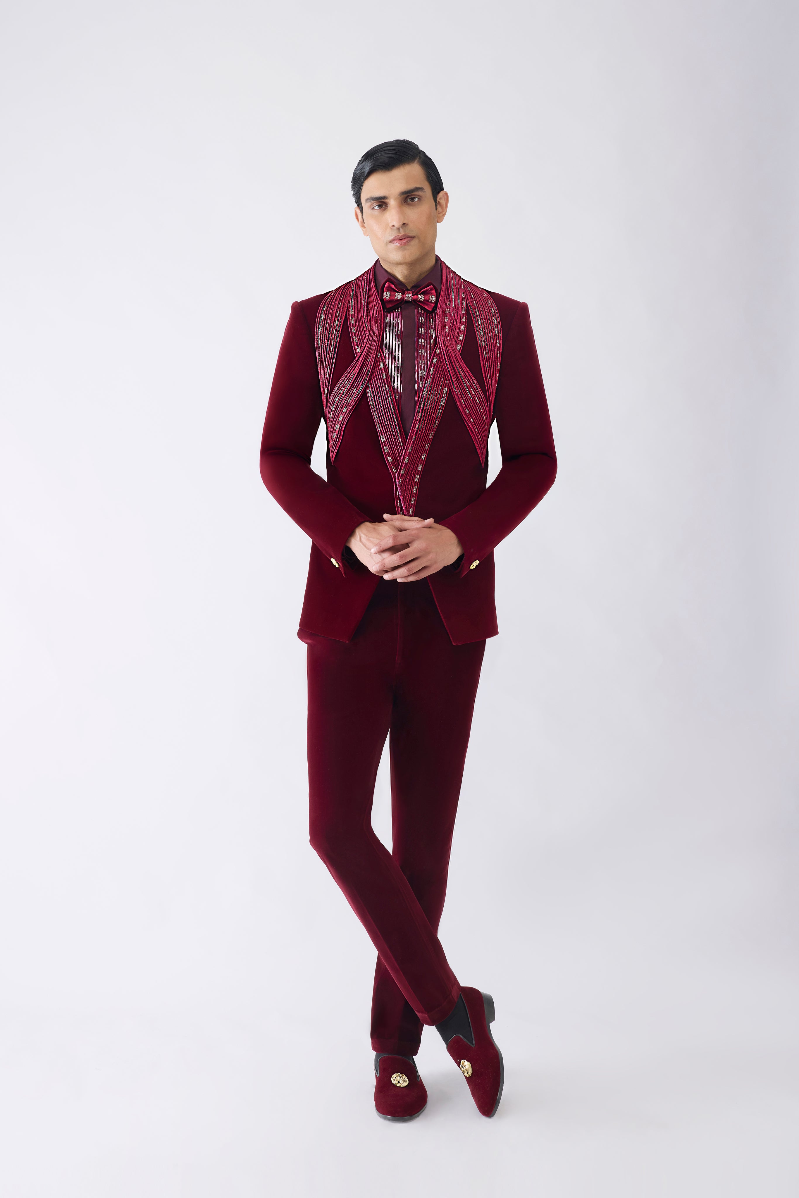 Vintage Banarsi Corded Tuxedo Set