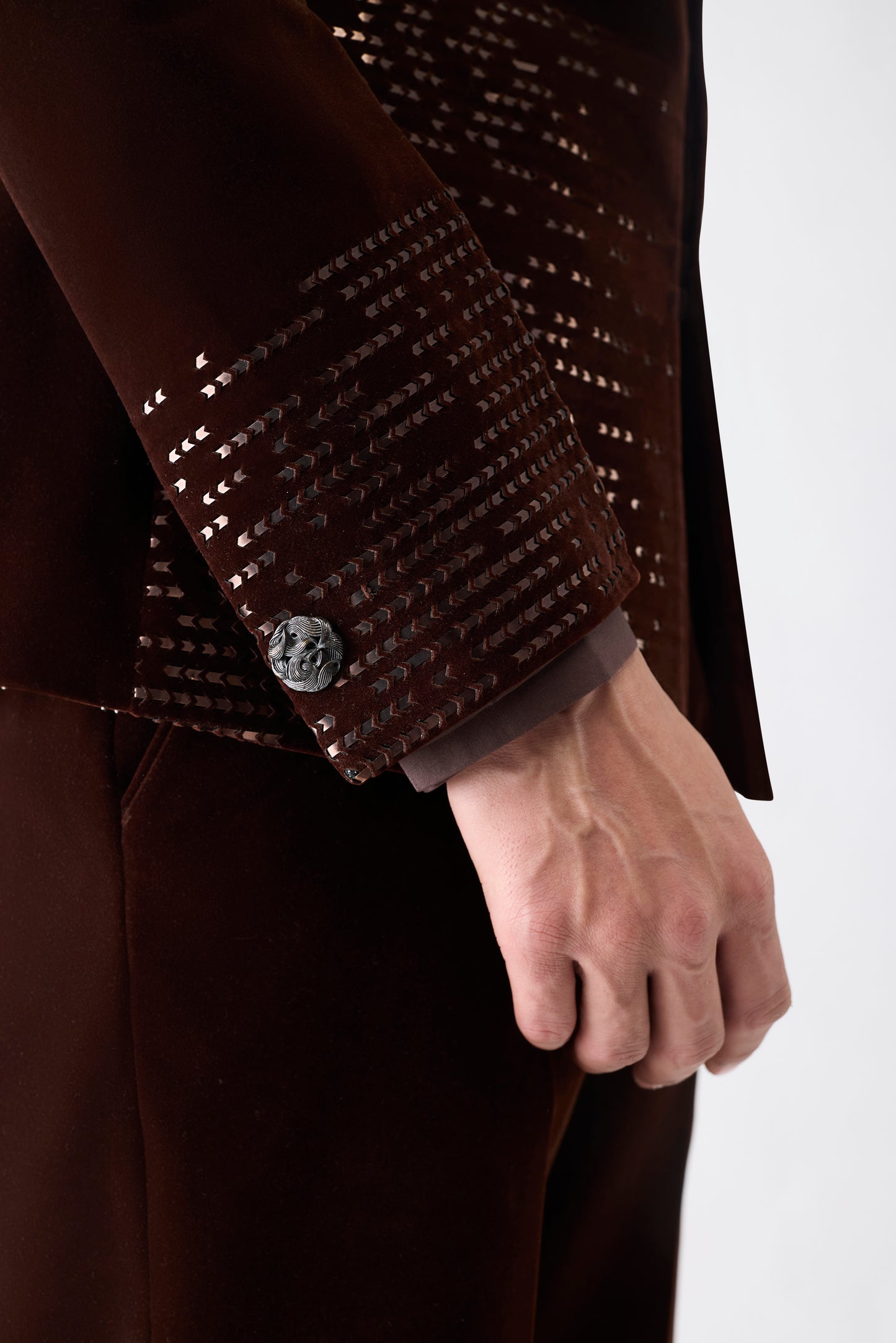 Metallic Pixelated Bandhgala Set