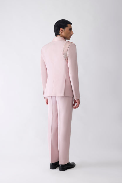 Strata Micropleated Tuxedo Set In Satin Crepe