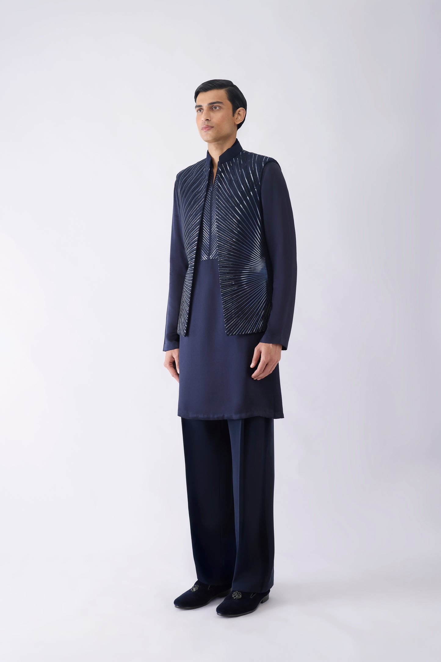 Sunray Metallic Kurta Waistcoat Set