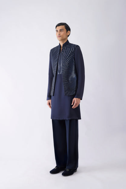 Sunray Metallic Kurta Waistcoat Set