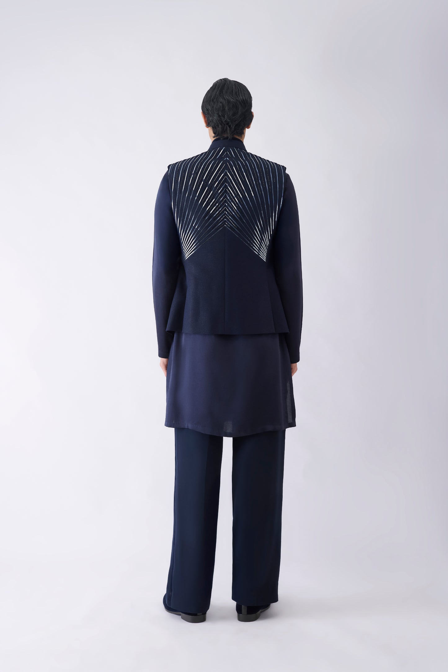 Sunray Metallic Kurta Waistcoat Set