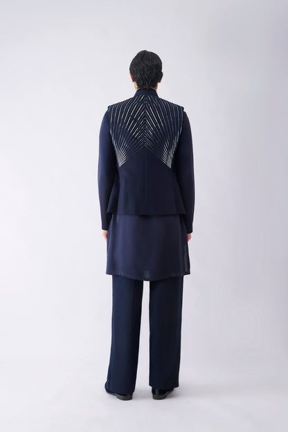 Sunray Metallic Kurta Waistcoat Set