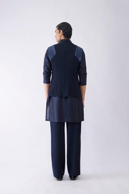 Metallic Hand Woven Kurta Bundi Set