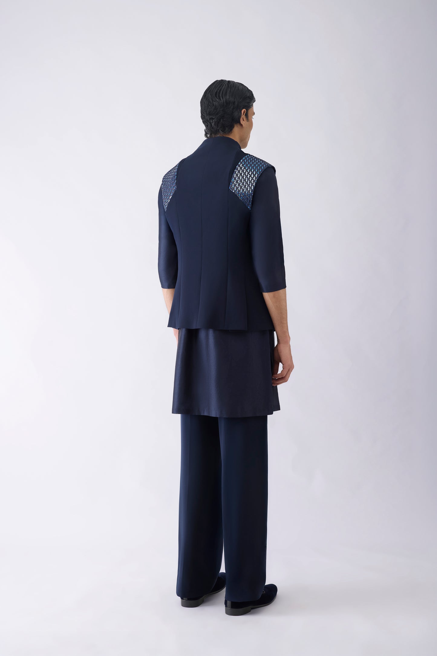 Metallic Hand Woven Kurta Bundi Set